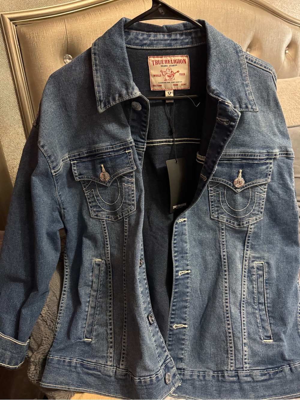 True religion oversized denim jacket